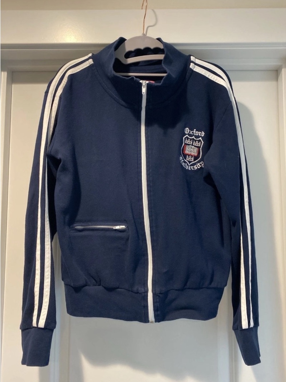 Vintage Track Jacket Navy with White Stripes Oxford University